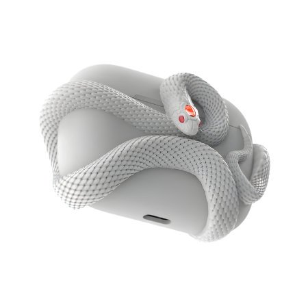 WHITE 3D Snake AirPods Case